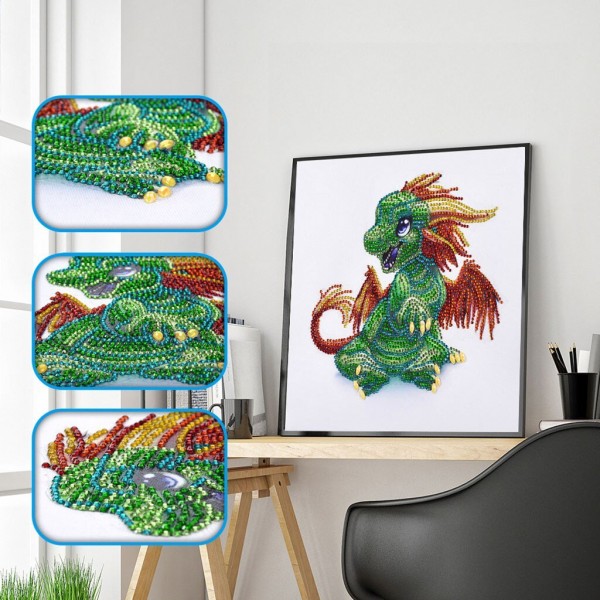 Cartoon Green Dragon Special Diamond Painting