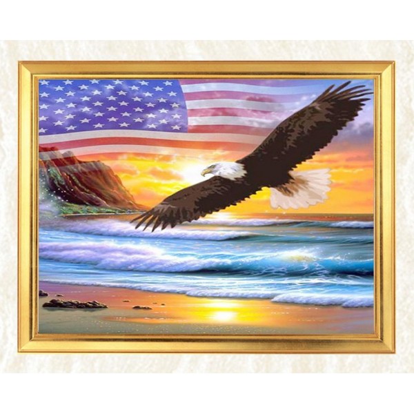 Birds Flying Eagle Diamond Painting Ssea & Rivers Sunset