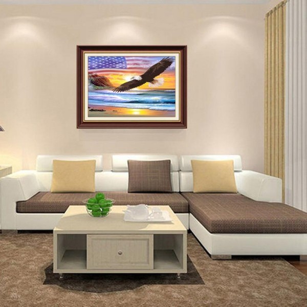 Birds Flying Eagle Diamond Painting Ssea & Rivers Sunset