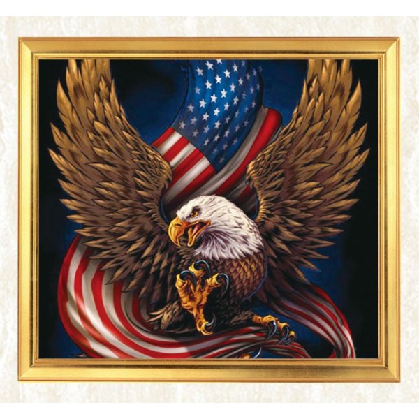 Birds Eagle With Flag Diamond Art Kit