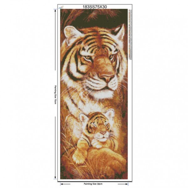 Animal Diamond Painting Christmas Tiger And Giraffe