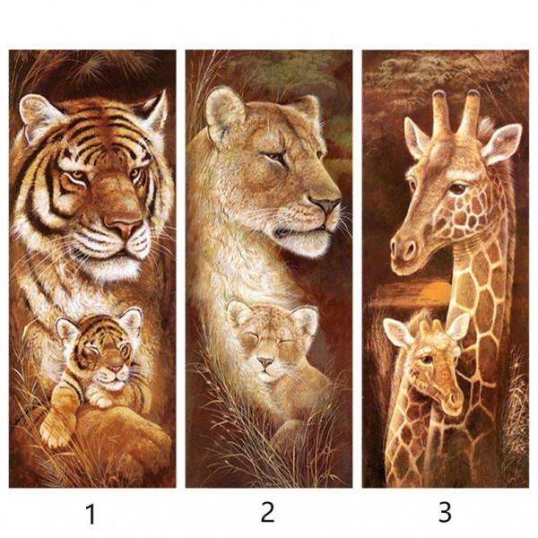 Animal Diamond Painting Christmas Tiger And Giraffe