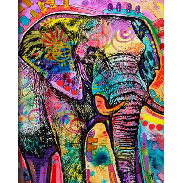 Animal Cute Oil Painting Elephant Diamond Art
