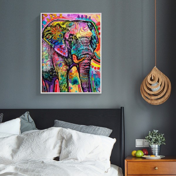 Animal Cute Oil Painting Elephant Diamond Art