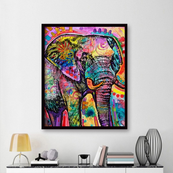 Animal Cute Oil Painting Elephant Diamond Art