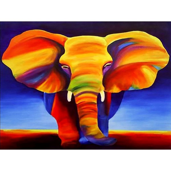 Animal Colorful Warm Color Series Elephant Diamond Art