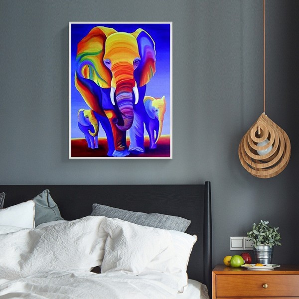 Animal Colorful Purple Elephant Diamond Art