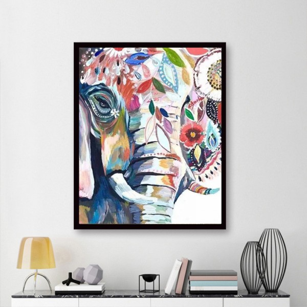 Animal Colorful Plain Elephant Diamond Art