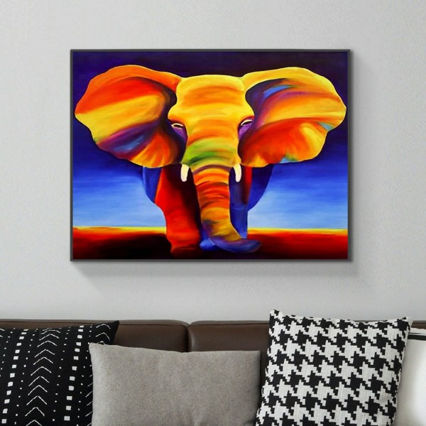 Animal Colorful Warm Color Series Elephant Diamond Art