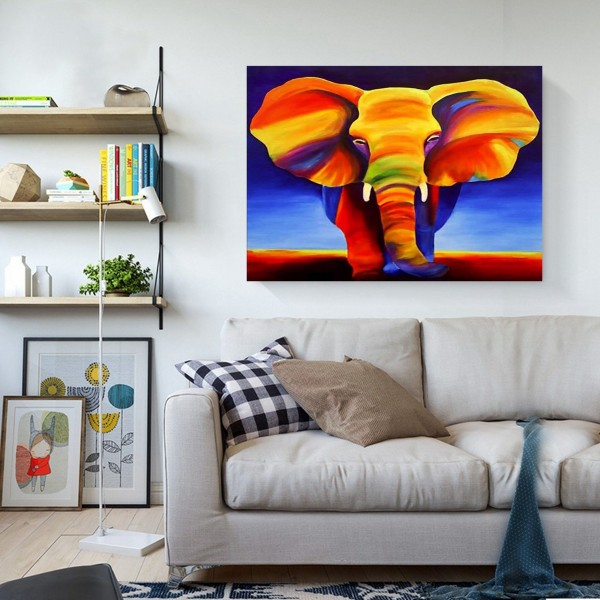 Animal Colorful Warm Color Series Elephant Diamond Art
