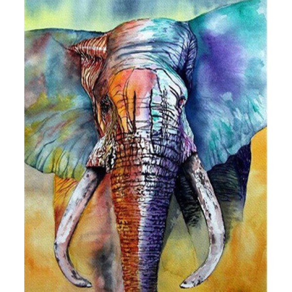 Animal Colorful Big-eared Elephant Diamond Art