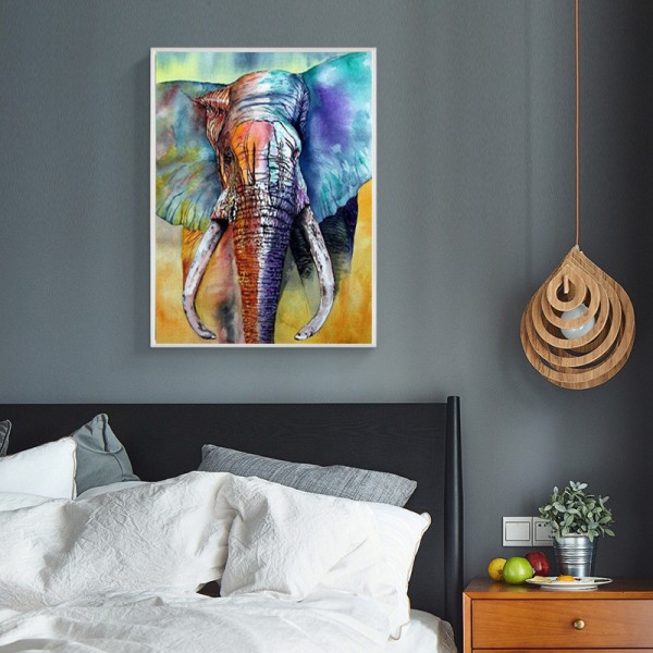 Animal Colorful Big-eared Elephant Diamond Art