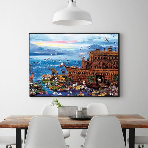 Animal Big Boat Full Of Small Animals Diamond Art