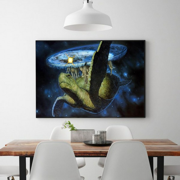 Animal A Piece Of Sky Supported By A Tortoise Diamond Art