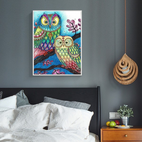 Animal A Pair Of Dumb Owls Diamond Art