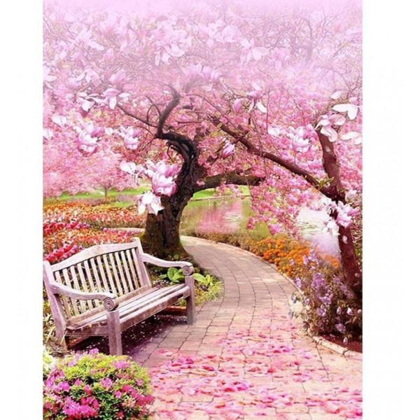 5d Diamond Painting Kits Graceful Pink Blossom Trees