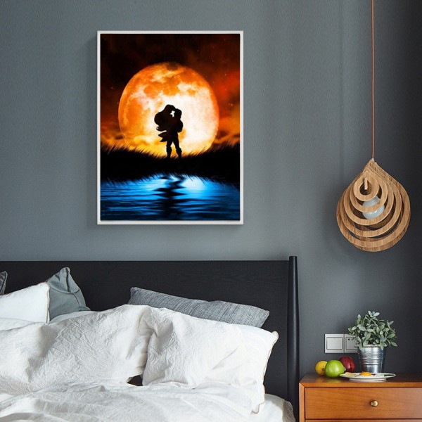 Variety A Pair Of Lovers Under The Orange Moonlight Diamond Art