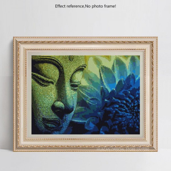 Flowers Gautam Buddha – Paint with Square Diamonds Kit Religious