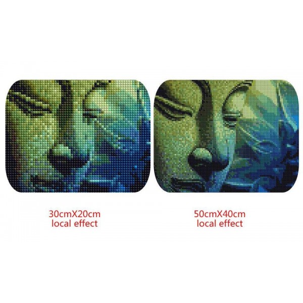 Flowers Gautam Buddha – Paint with Square Diamonds Kit Religious