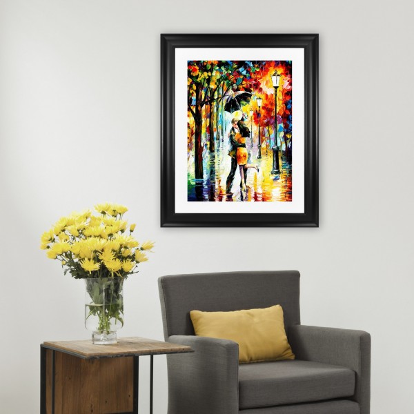 Love&romance Couple In The Rain Diamond Art