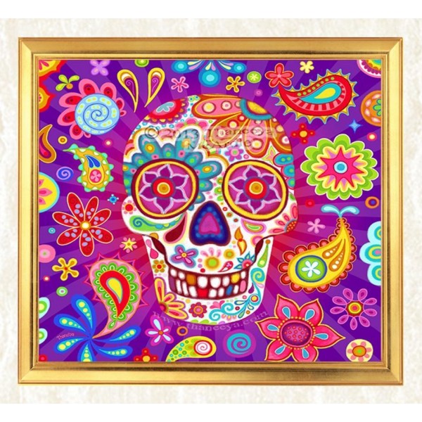 Abstract Colorful Skull Diamond Art Kit Misc