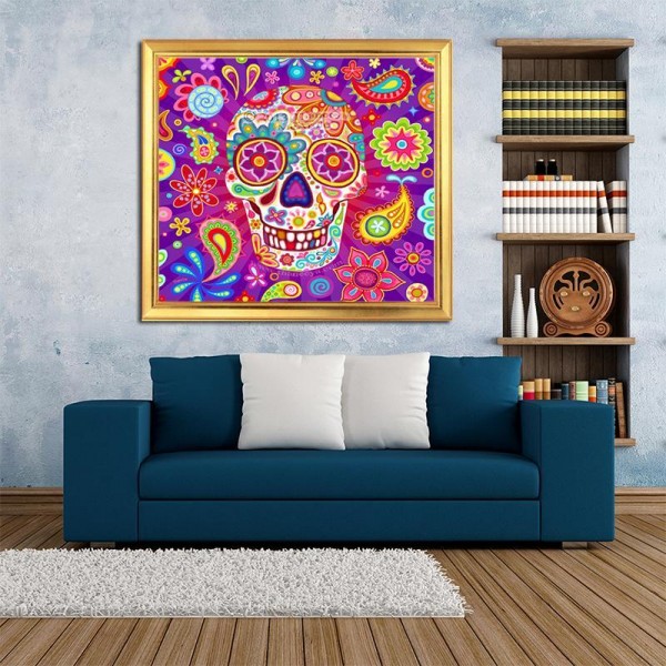 Abstract Colorful Skull Diamond Art Kit Misc