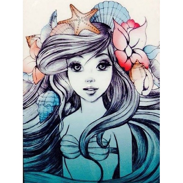 Fantasy Beautiful Girl Of The Sea Diamond Art