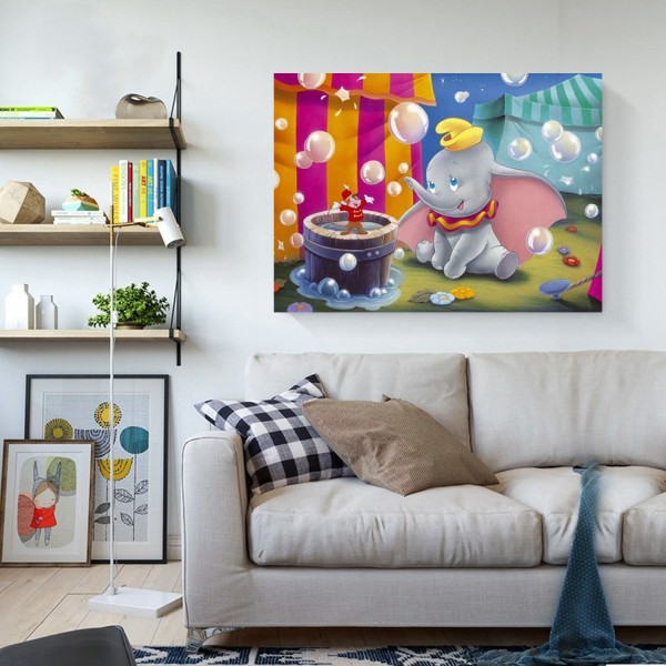 Anime An Elephant And A Little Mouse Blowing Bubbles Diamond Art