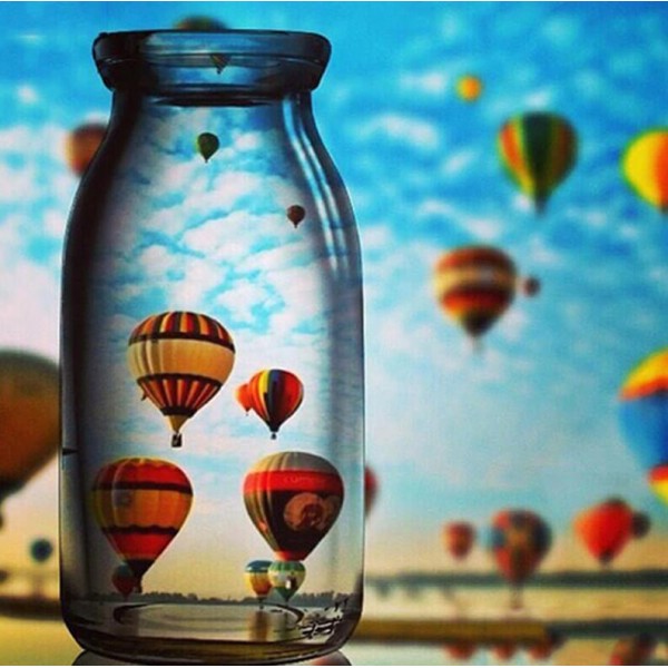 Best Air Balloons Captured In Glass Bottle Landscape