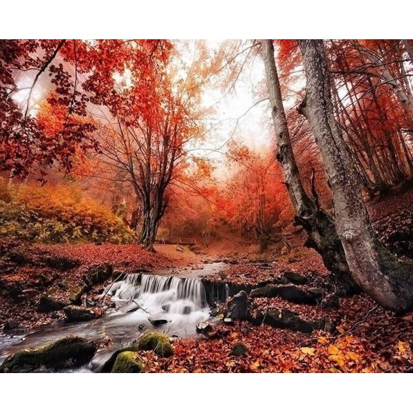 Autumn Landscape Forest in Autumn Diamond Painting