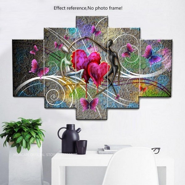 5 Piece Love Paintings For Your Wall Square Diamonds