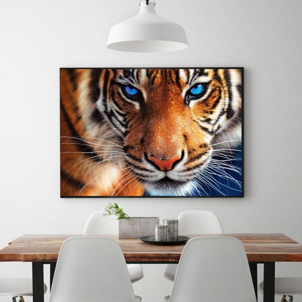 Animal A Big Tiger With Blue Eyes Diamond Art