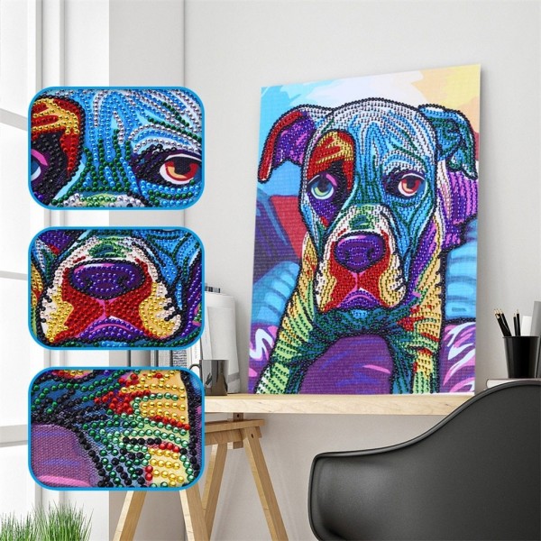 Abstract Animals Colorful Dog – Special Diamond Painting