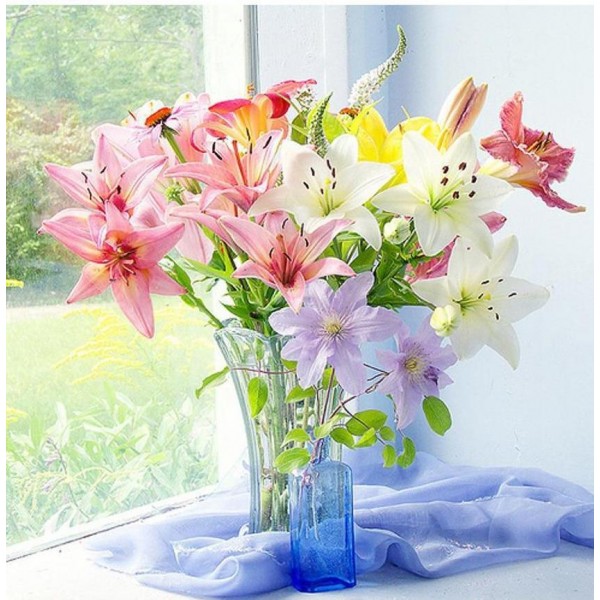 5D Diamond Painting Cross Stitch Attractive Flower Bouquet Diamond Painting